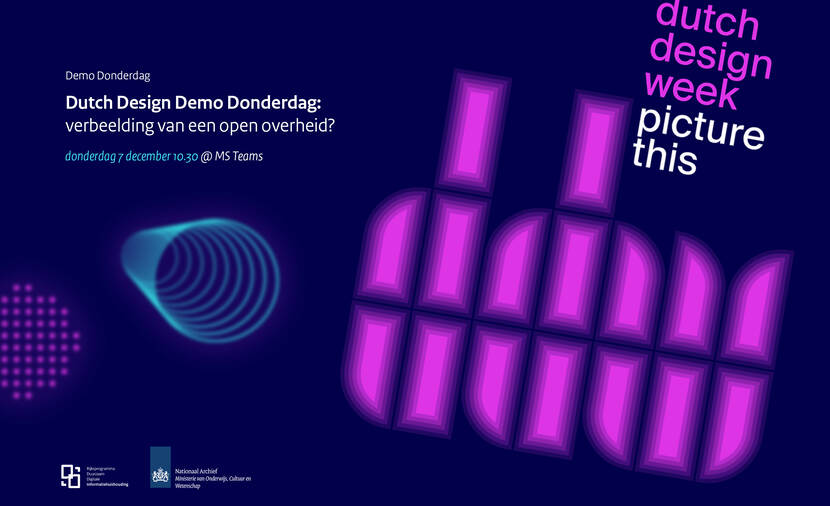 LOgo en informatie Demo Donderdag Dutch design 7 december 2023
